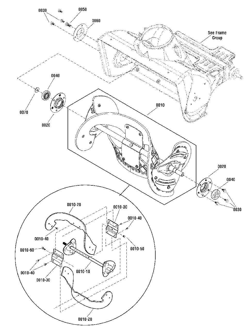 Auger Group Diagram and Parts List for SS22E (1696314-00)(2012) Briggs and Stratton Snow Blower